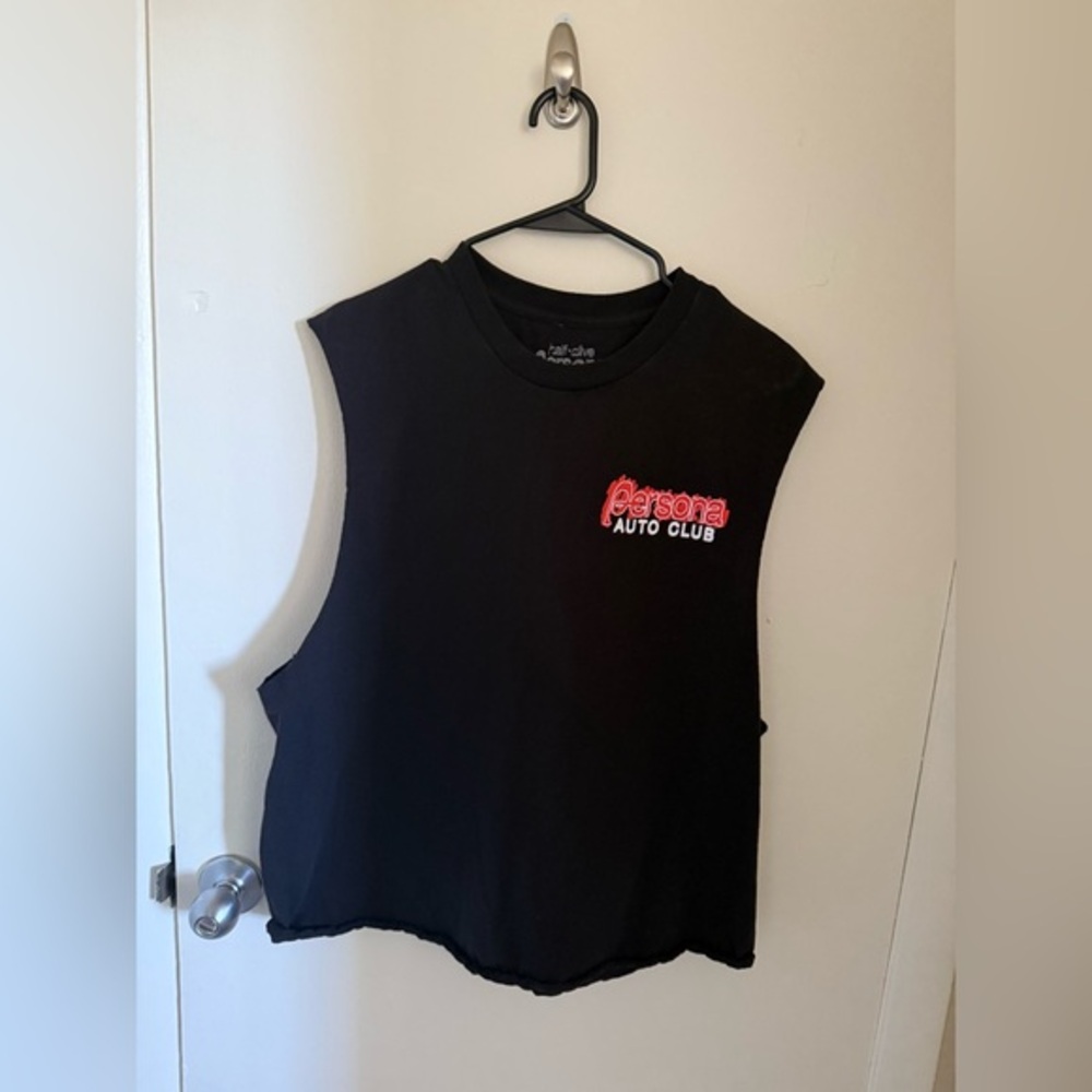 Half Alive Tour Persona Black Muscle Tee with Red Logo